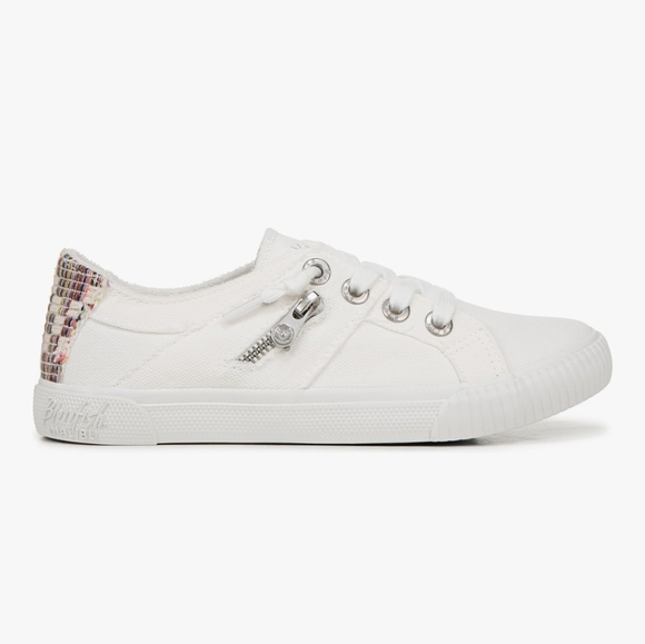 Blowfish Malibu Womens Size 9 White Multi Color Side Zip Canvas Shoes - Picture 3 of 8